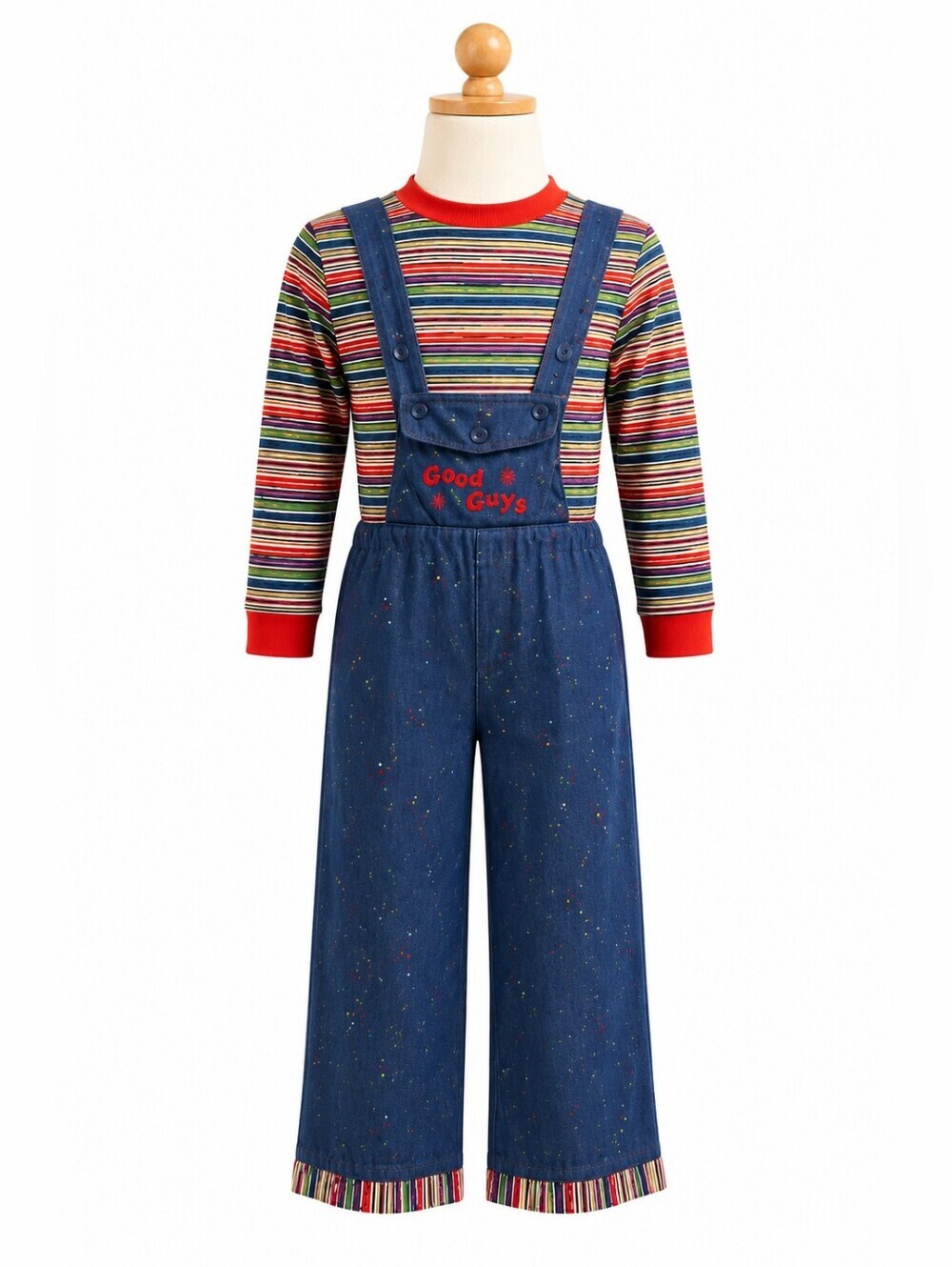 Seed Of Chucky Iconic Good Guy Overalls Halloween Costume Kid's M (8-10) Cosplay